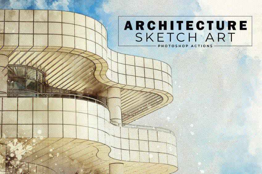 Architecture Sketch Art Photoshop Actions