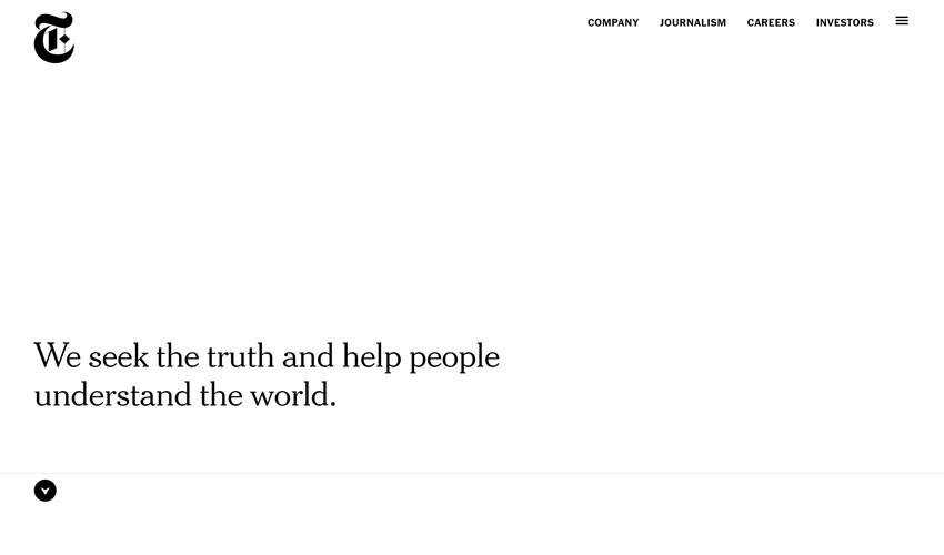 New York Times Company business corporate website web design inspiration ui ux