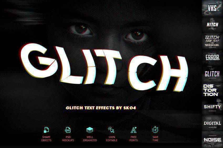 Glitch Text Effects for Photoshop