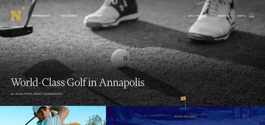 Naval Academy Golf Course sport fitness web design inspiration ui ux