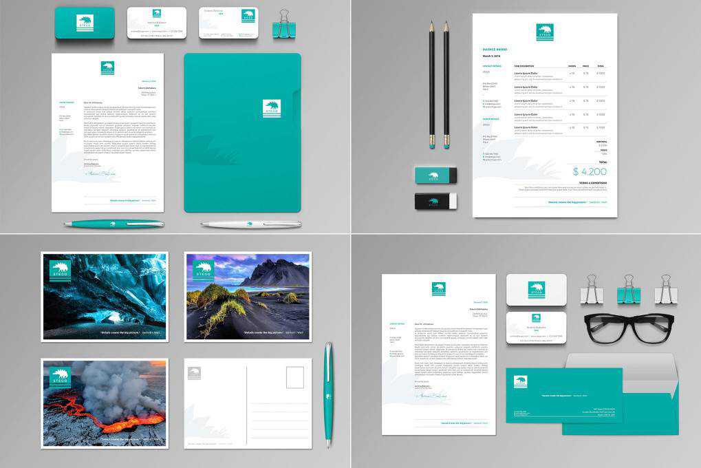Stego Stationery Set Invoice corporate stationery business template format