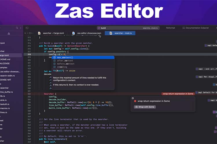 Example from Zas Editor