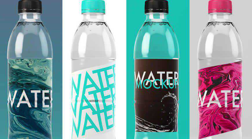 PSD Water Bottle Photoshop Mockup Template