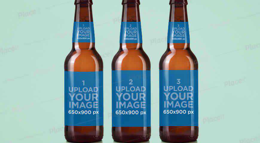 PSD Photoshop Beer Bottle Label Mockup Template