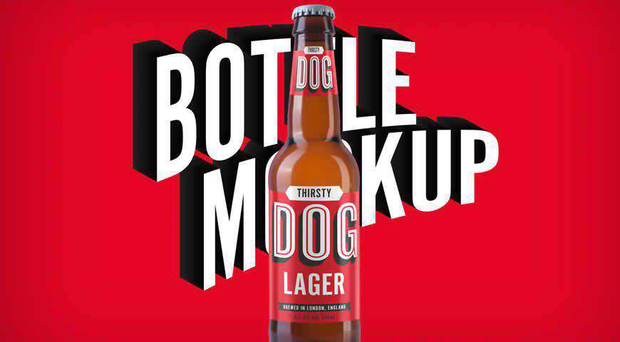PSD Beer Bottle Photoshop Mockup Template