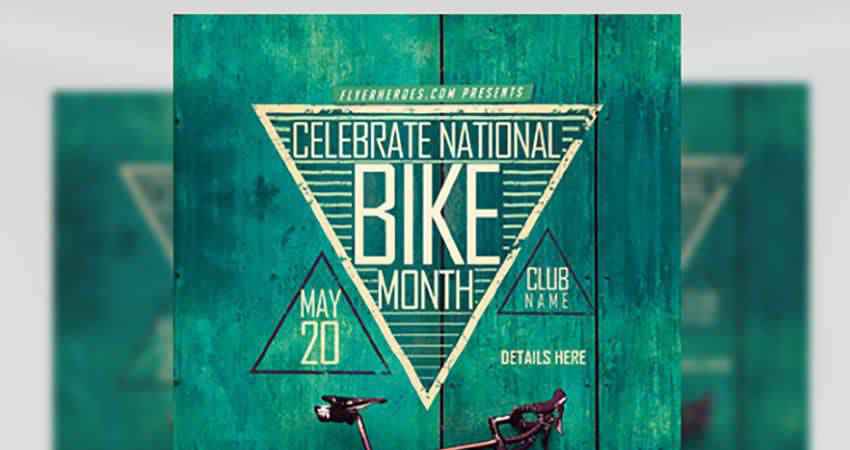 Biking Month Flyer Template Photoshop PSD