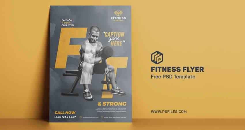 Fitness Body Builder Flyer Template Photoshop PSD