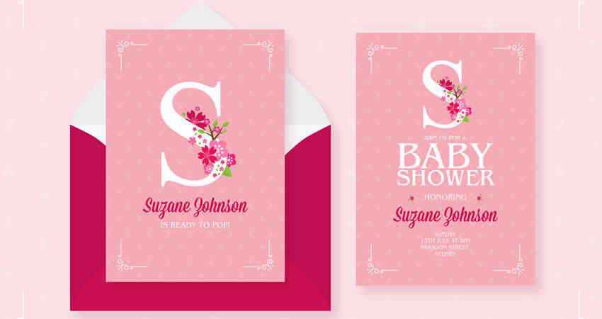 Baby Shower Invitation Template AI EPS