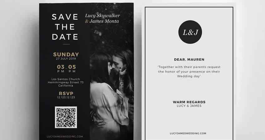 Wedding Invitation & Save the Date Templates Photoshop PSD
