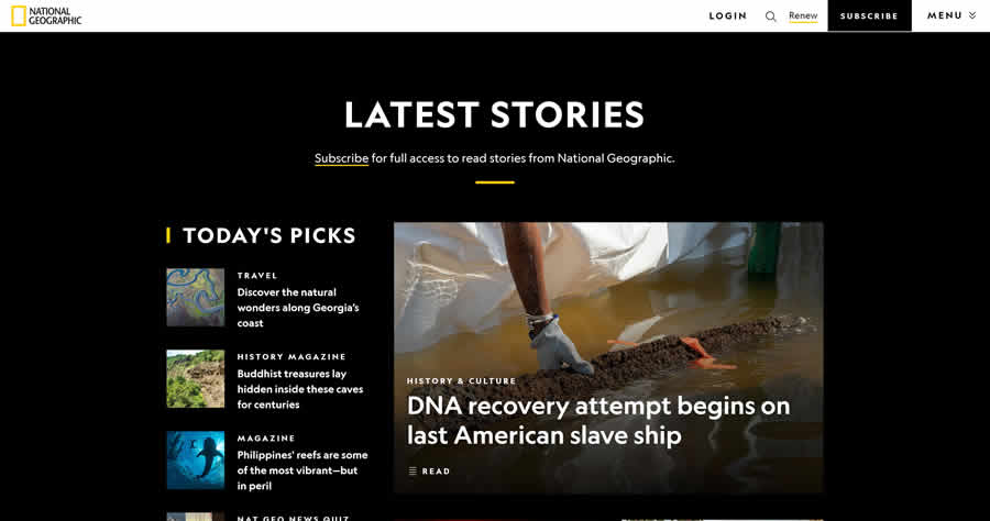 National Geographic magazine web design layout newspaper inspiration