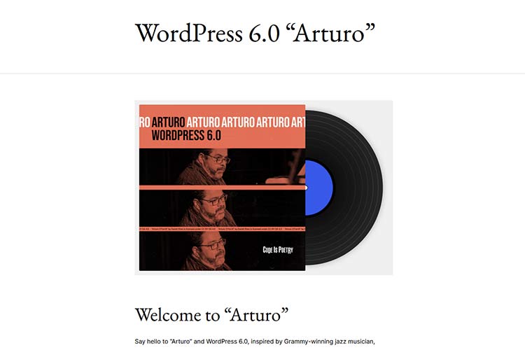 Contoh dari WordPress 6.0 “Arturo”