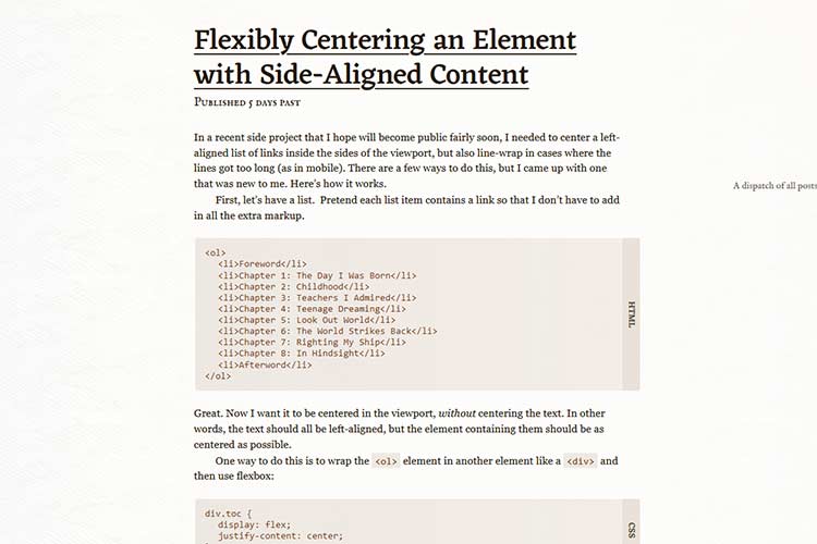 Example from Flexibly Centering an Element with Side-Aligned Content