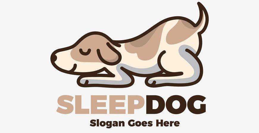Sleeping Dog Logo Template animal pet