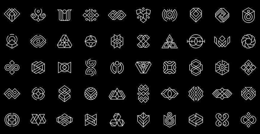 50 Abstract geometric logo template