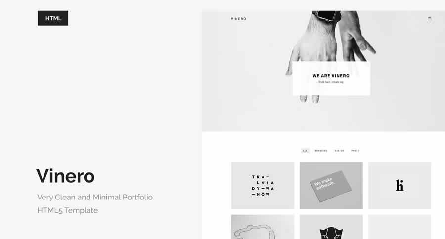 Vinero Minimal Portfolio Template Web Graphic Design Portfolio Inspiration