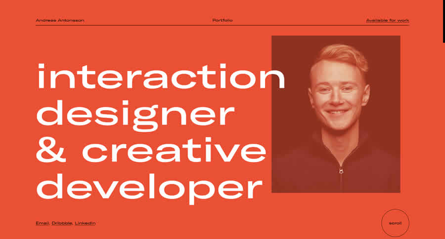 Andreas Antonsson Inspiración Portafolio de diseño gráfico web
