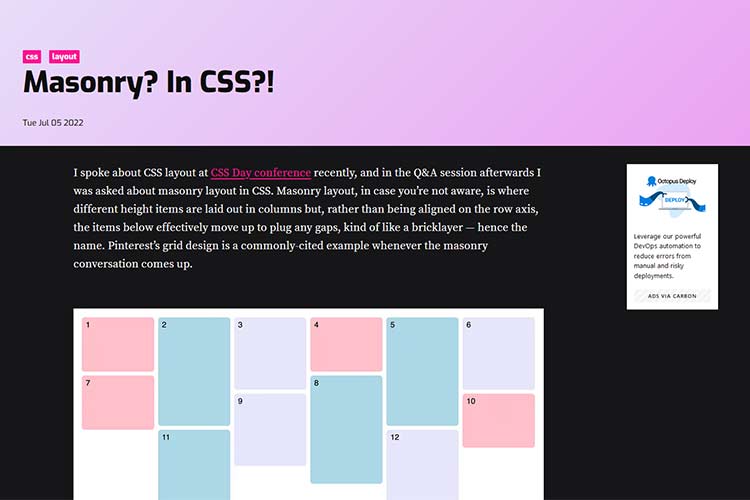Example from Masonry? In CSS?!