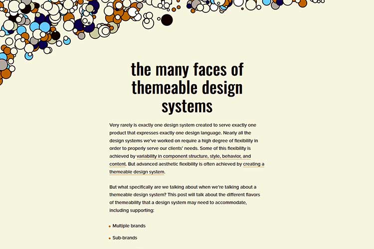 An example from The Many Faces of Themeable Design System
