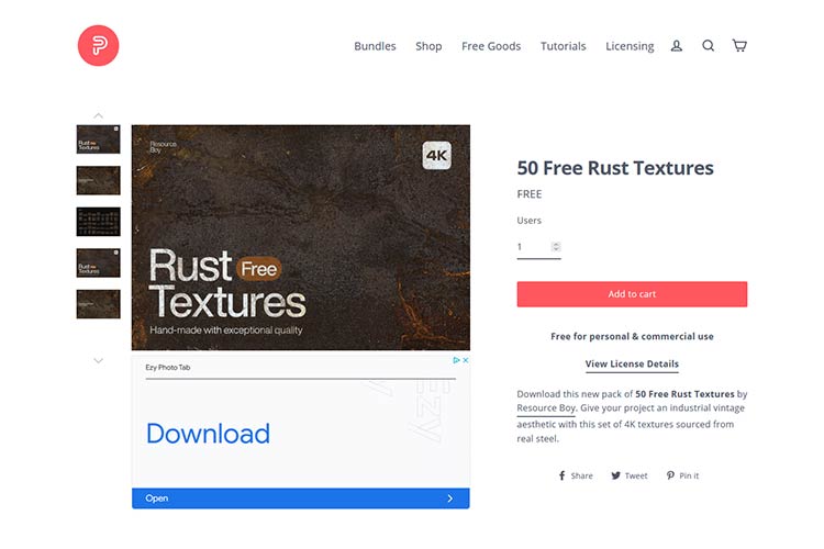 Sample from 50 Free Rust Textures