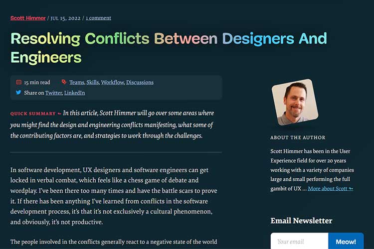 Example from Resolving Conflicts Between Designers And Engineers
