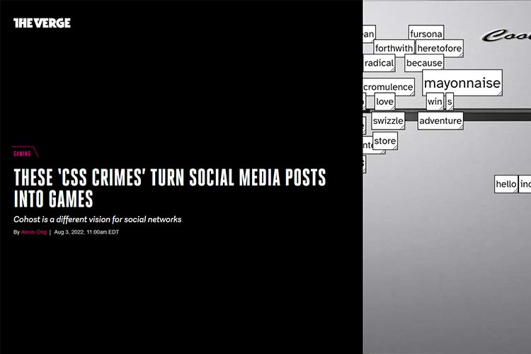 Contoh dari 'Kejahatan CSS' ini mengubah postingan media sosial menjadi game