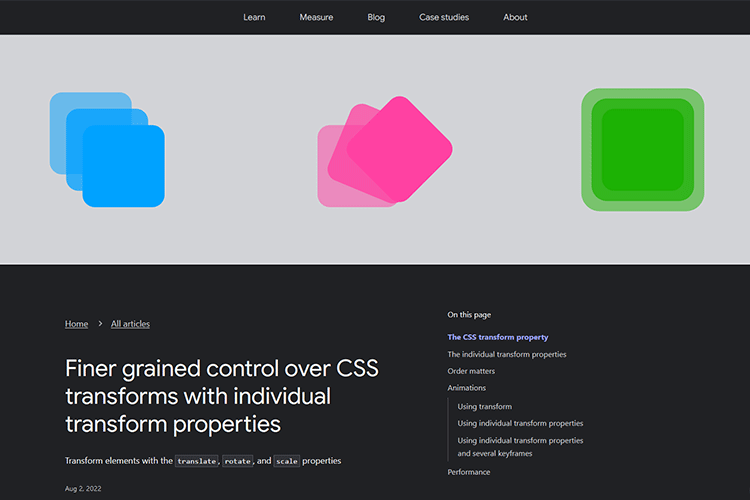 Example from Finer grained control over CSS transforms with individual transform properties