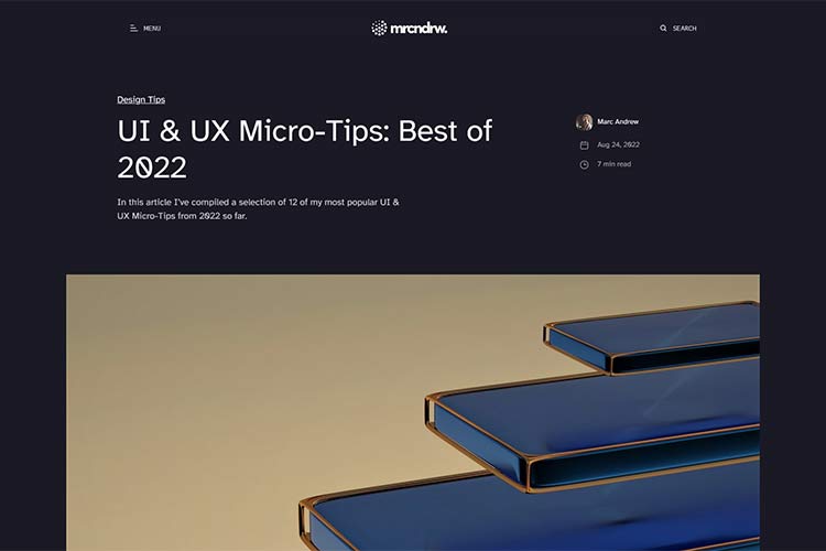 Example from UI & UX Microtips: Best of 2022