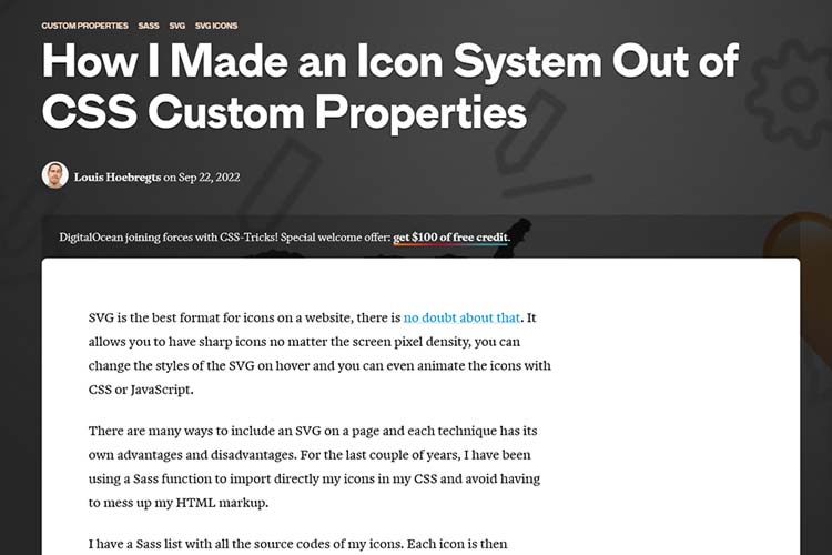 Example from How I Made an Icon System From CSS Custom Properties