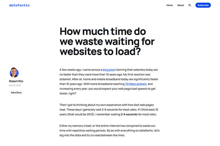 Contoh dari Berapa banyak waktu yang kita buang untuk menunggu situs web dimuat?