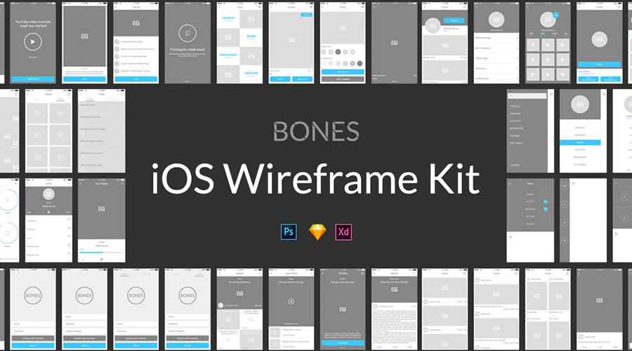 Bones IOS free wireframe template