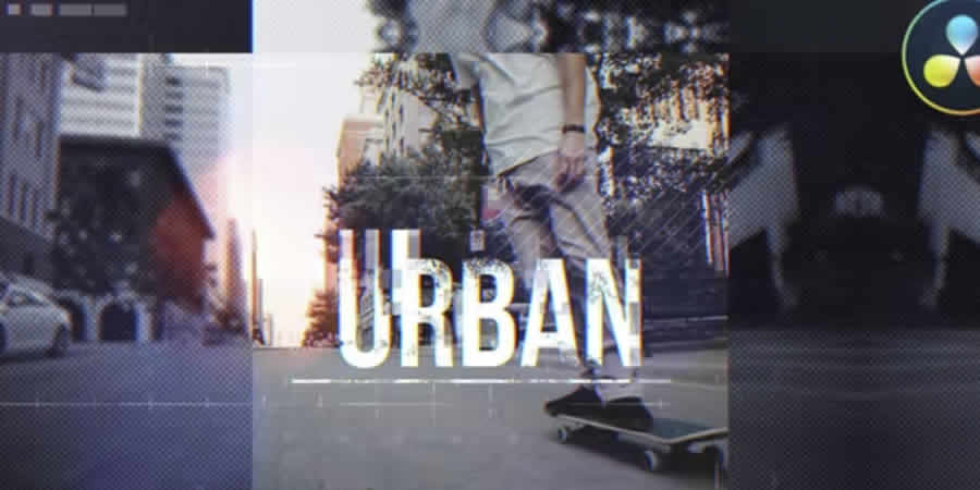 Urban Opener free davinci resolve template video motion design
