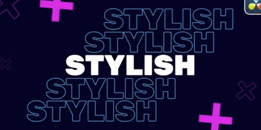 Stylish Typography Intro free davinci resolve template video motion design