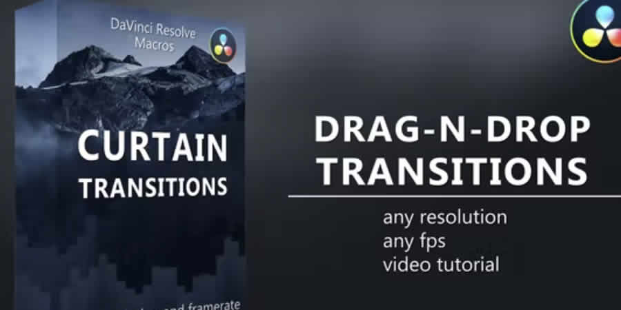 Curtain Transitions free davinci resolve template video motion design
