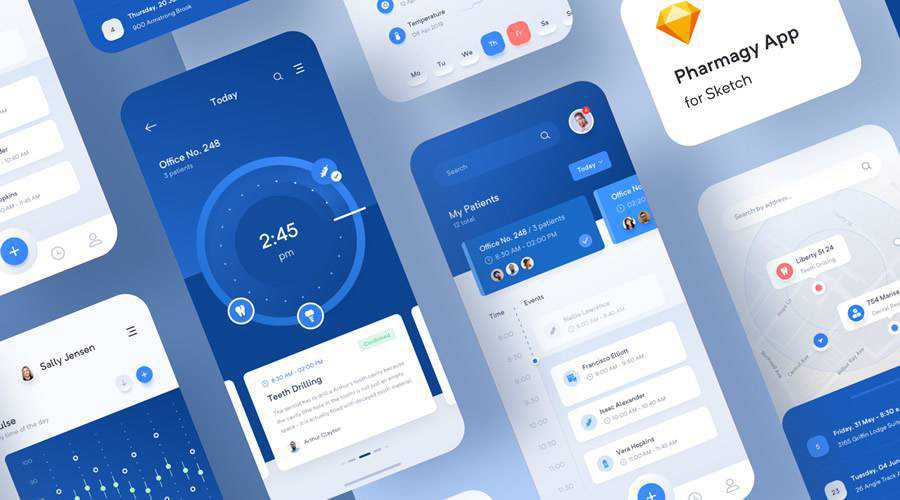 Pharmagy Medical free mobile app ui kit Sketch ios android