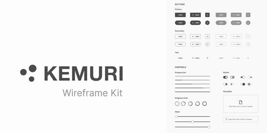 Kit UI Wireframe Web Kemuri