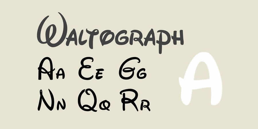 Waltograph disney movie tv free font typography