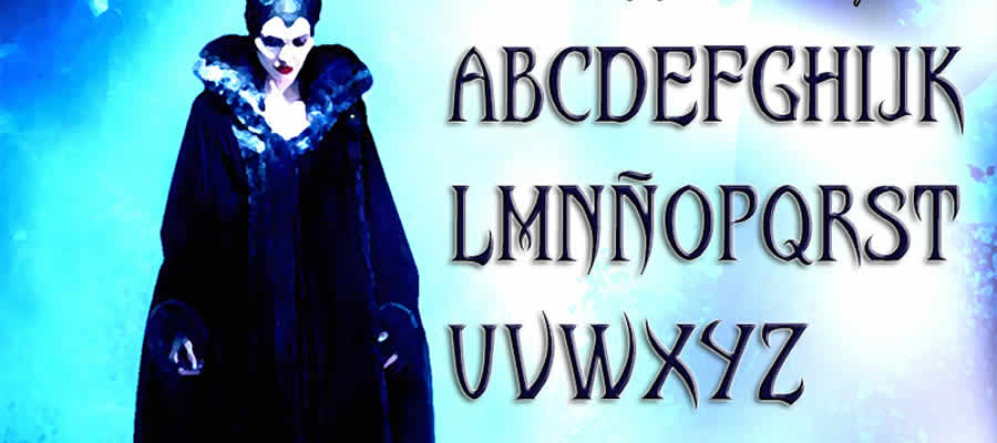 Malefic Maleficent disney movie tv free font typography