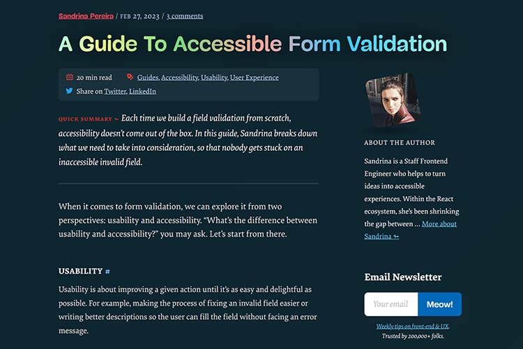 Example from A Guide To Accessible Form Validation