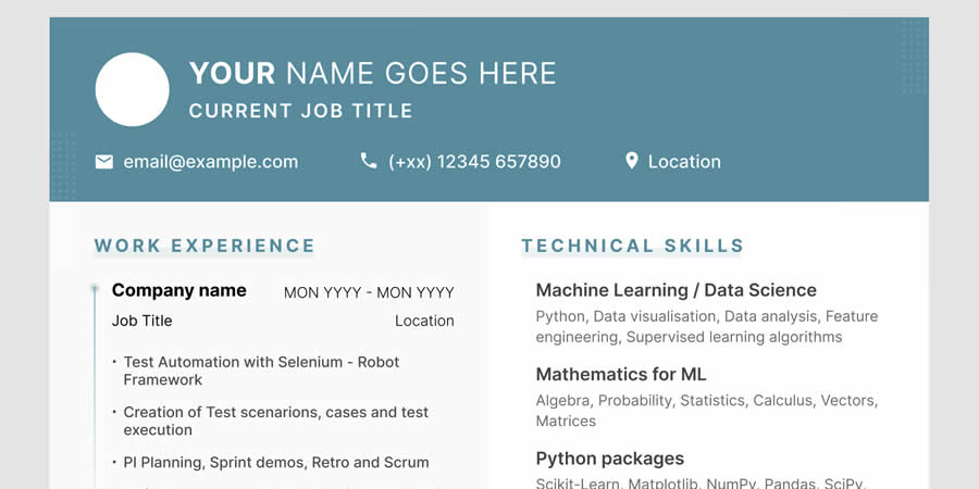 Basic Resume CV Template Job Application Figma Design