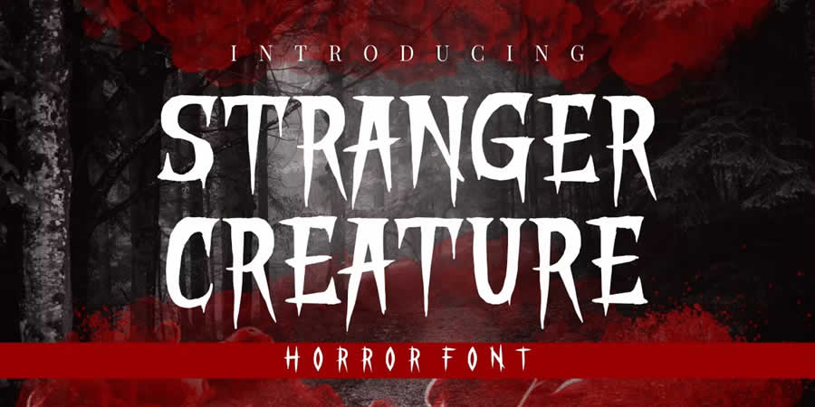 Stranger Creature Horror Display Gaming Font Video Games