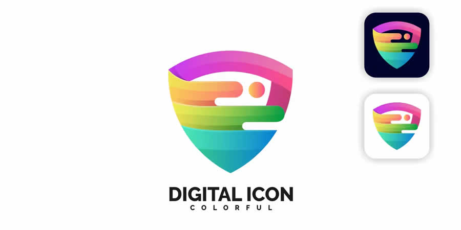 Digital Icon Colorful Logo Template