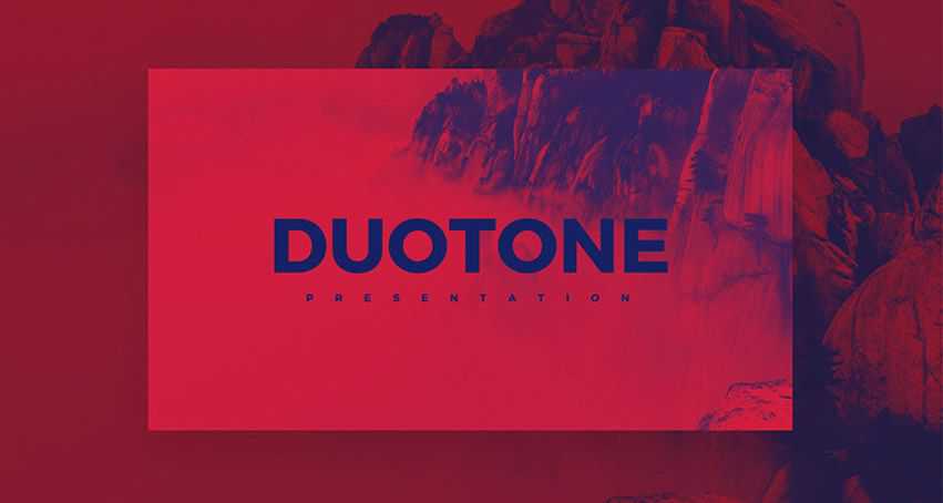 Duotone free keynote templates creative designer
