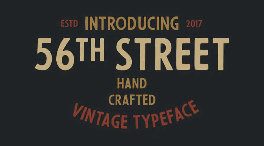 Free Retro Vintage Font Family 56th Street