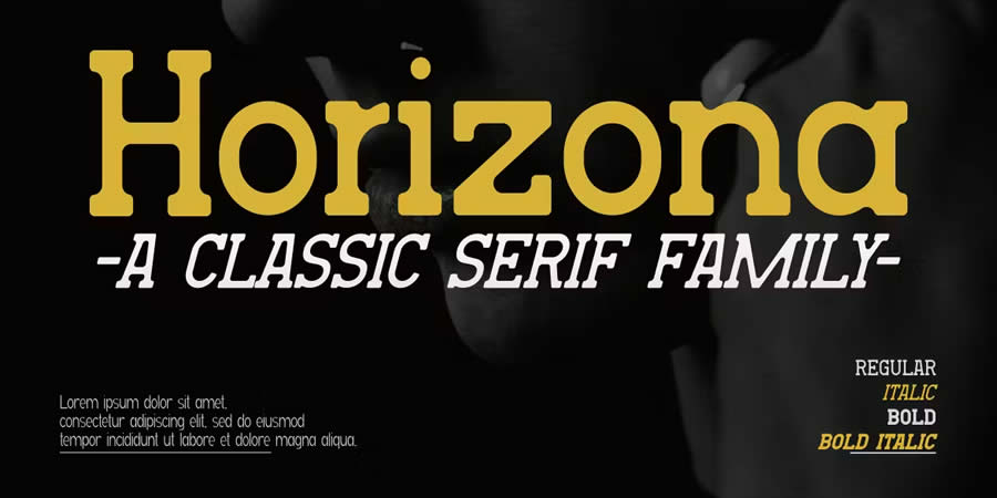 Horizona Classic is a top free serif font family for designers