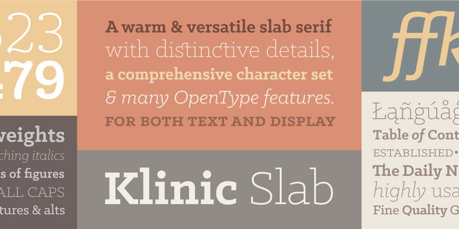 Klinic Slab is a top free slab serif font family for designers