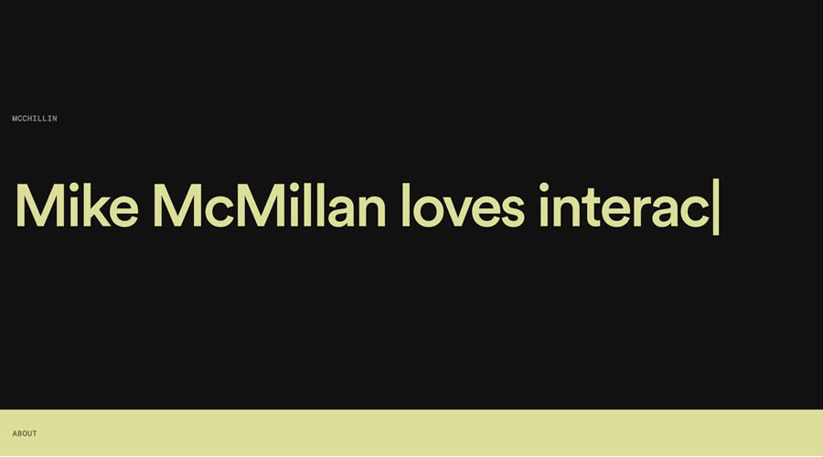 Mike McMillan's Portfolio Color Minimal Web Design Creative Inspiration