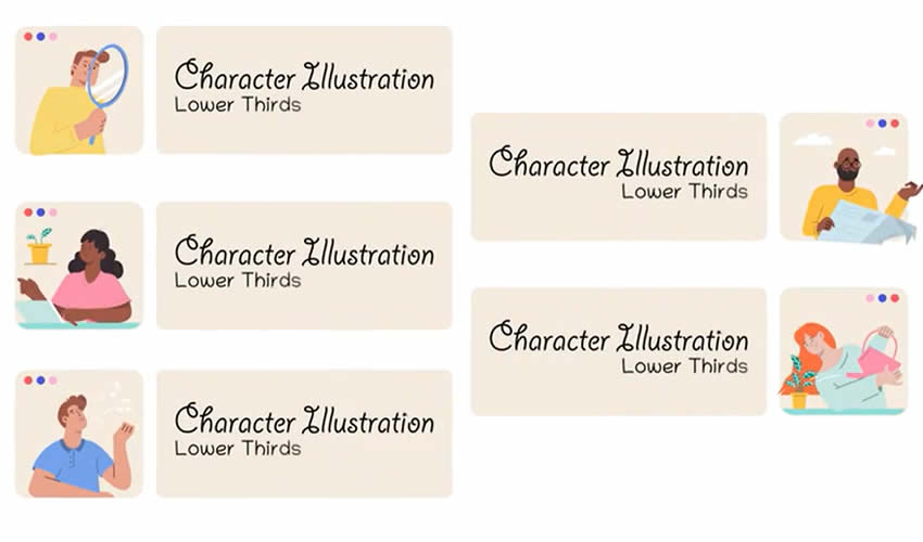 Free Character Illustration Lower Thirds for Premiere Pro