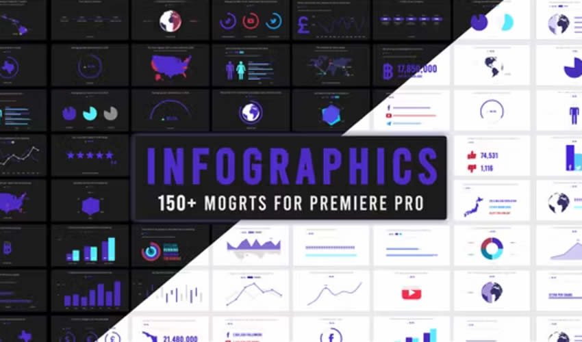 150+ Infographic Scenes for Premiere Pro