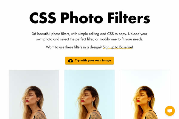 CSS Photo Filters Tiny CSS Tools for Web Designers