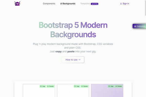 Bootstrap Backgrounds Tiny CSS Tools for Web Designers